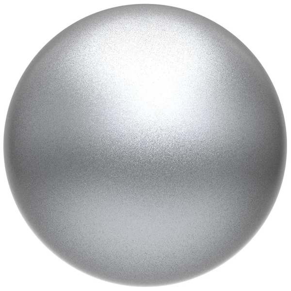 Esfera de prata rodada bola botão branco básico metálico fosco — Fotografia de Stock