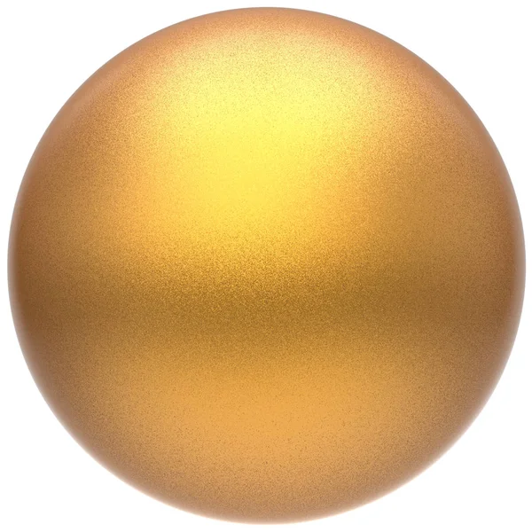 Golden sphere round button ball basic matted yellow circle — Stock Photo, Image