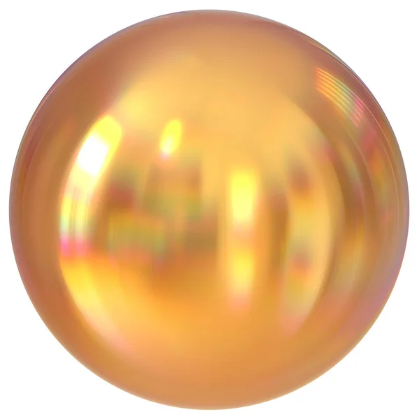 Golden sphere round button ball basic circle geometric shape — Stock Photo, Image