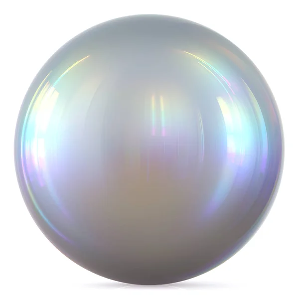 Ball silver sfär chrome vita runda knappen grundläggande cirkeln pärla — Stockfoto