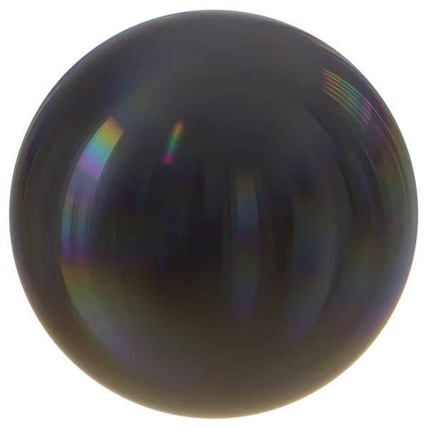 Zwarte bol ronde bal cirkel geometrische knopvorm basic — Stockfoto