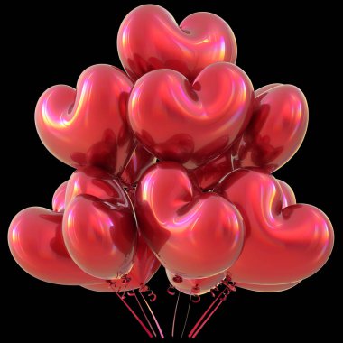 Kırmızı parti kalp balon kutlu olsun aşk olay dekorasyon