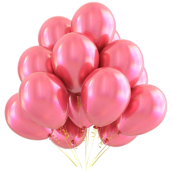 Ballons de fête rose joyeux anniversaire Saint-Valentin décoration — Photo