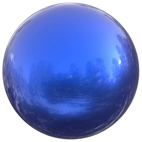 Blaue Kugel runde Taste Kugel grundlegende Kreis geometrische Form Figur — Stockfoto