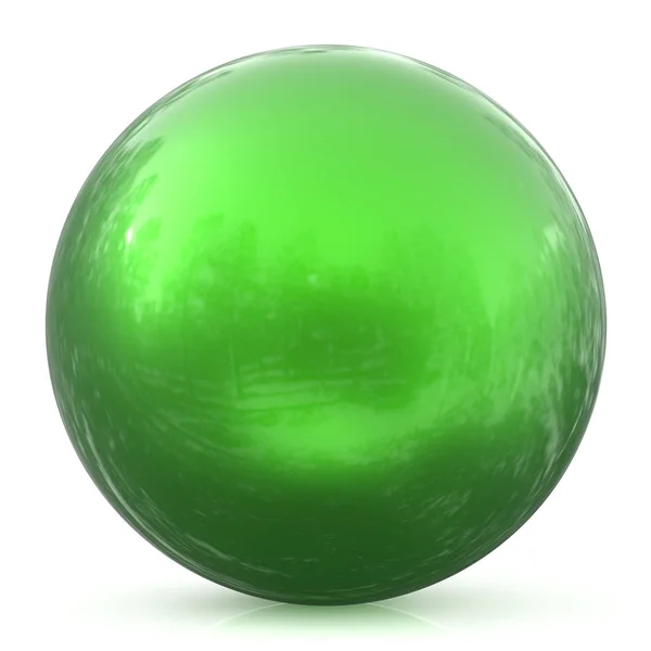 Yeşil küre top yuvarlak düğmesi temel daire geometrik şekli — Stok fotoğraf