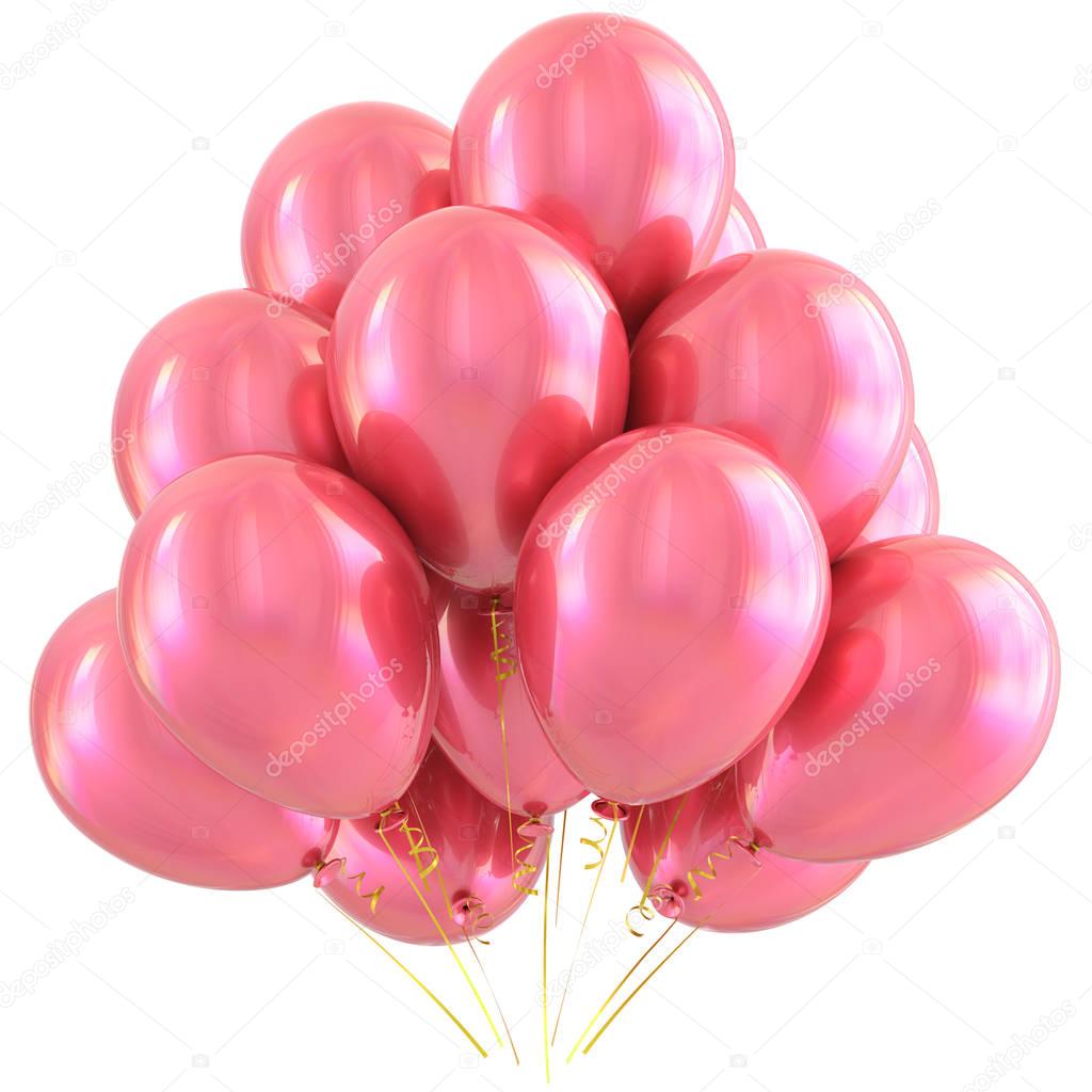 Party balloons pink happy birthday valentine's day decoration
