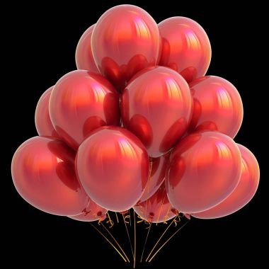 Kırmızı balon kutlu olsun parti dekorasyon parlak kırmızı