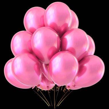 Pembe balon kutlu olsun parti dekorasyon parlak