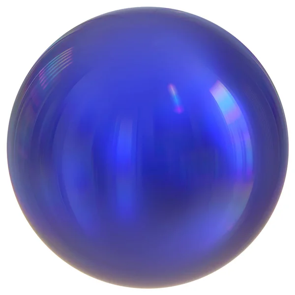 Blauwe bol ronde knop bal basiscirkel geometrische vorm — Stockfoto