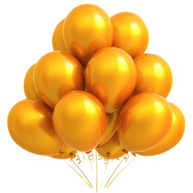 Sarı balon parti mutlu yıllar karnaval dekorasyon turuncu