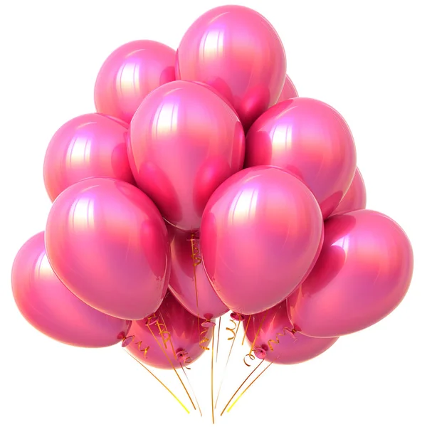 ピンクのパーティ風船誕生日バレンタイン カーニバル装飾 — ストック写真