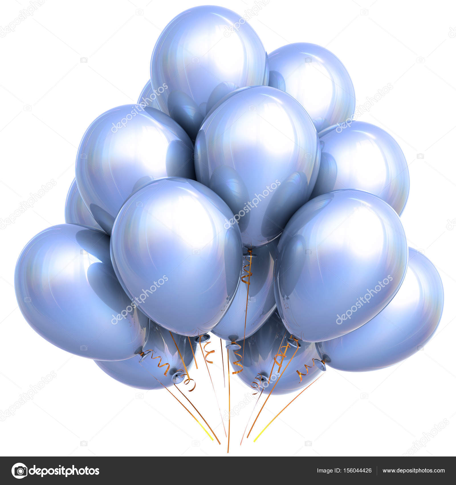 Illustration D'anniversaire Festive Avec Des Ballons D'hélium Blanc