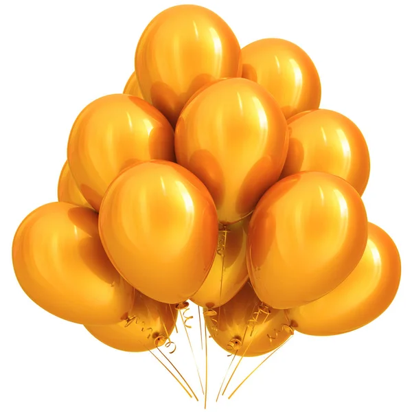 Ballon jaune fête joyeux anniversaire fête carnaval décoration — Photo