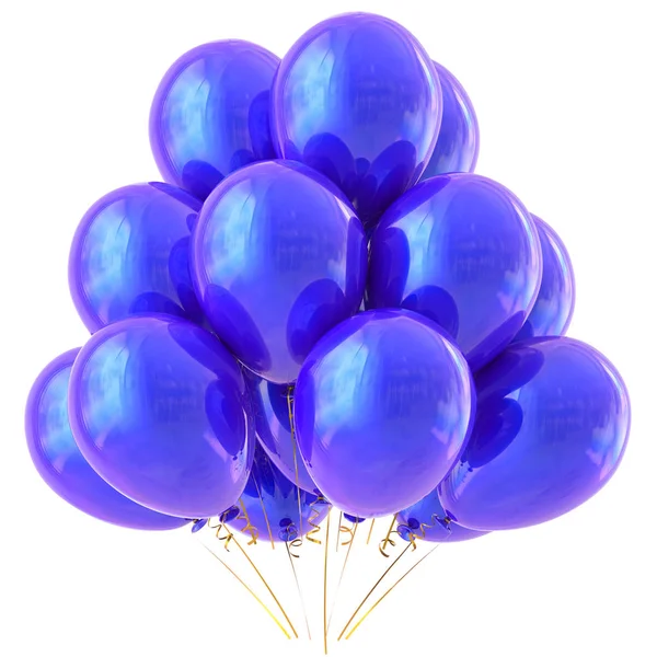 Balão azul festa feliz aniversário decoração — Fotografia de Stock