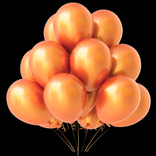 Orange gul ballong part födelsedagen holiday dekoration — Stockfoto