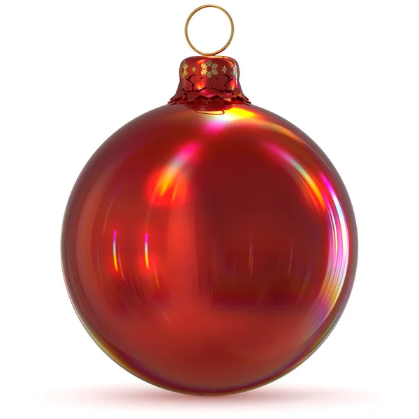 Χριστουγεννιάτικη μπάλα κόκκινη μπιχλιμπίδι διακόσμηση του νέου έτους Eve σουβενίρ — Φωτογραφία Αρχείου