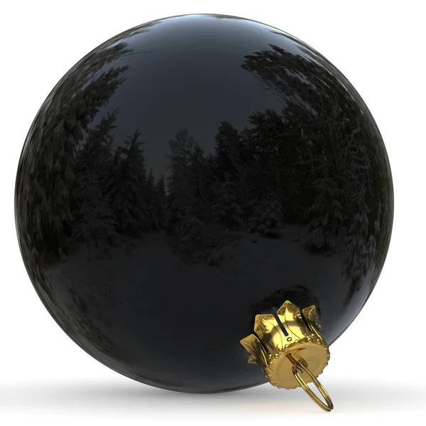 Weihnachtskugel schwarze Dekoration Silvesterbaumkugel — Stockfoto