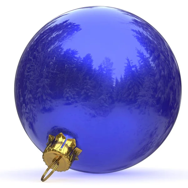 Weihnachtskugel blau Dekoration Silvesterbaumkugel — Stockfoto