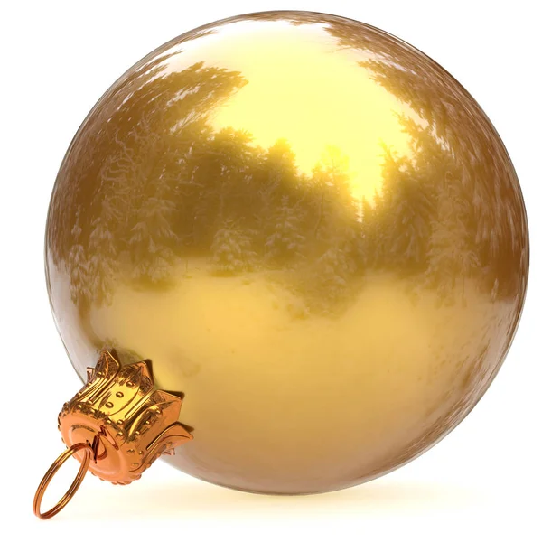 Natale palla decorazione d'oro Capodanno bauble — Foto Stock