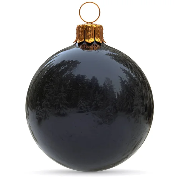 Pallone di Natale decorazione nera Capodanno bauble — Foto Stock