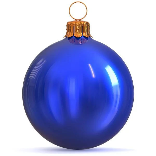 Bola de Natal azul decoração véspera de Ano Novo bugiganga brilhante — Fotografia de Stock