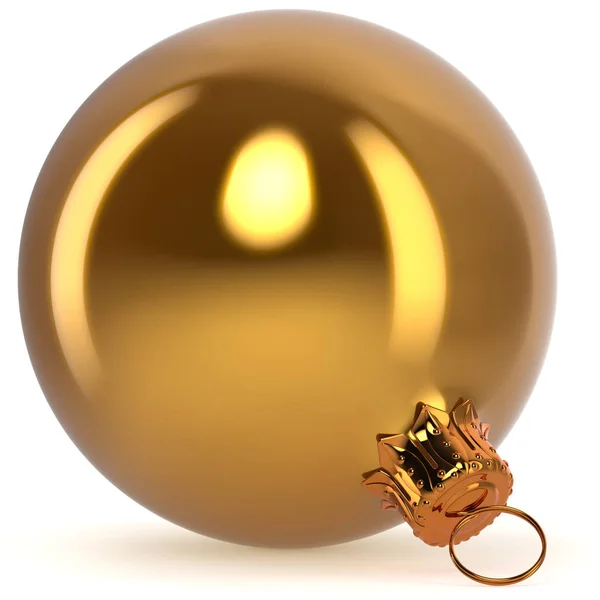 Weihnachtskugel Dekoration Christbaumkugel goldgelb Nahaufnahme — Stockfoto