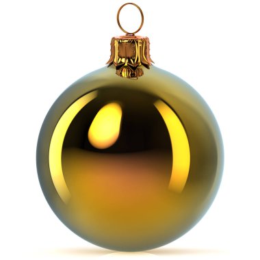 Altın Noel top dekorasyon biblo closeup cilalı