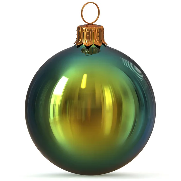 Bola de Natal verde véspera de Ano Novo bauble decoração closeup — Fotografia de Stock
