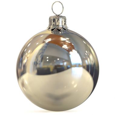Noel top gümüş krom dekorasyon closeup metalik beyaz