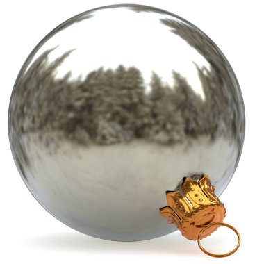 Noel top beyaz gümüş dekorasyon önemsiz şey closeup metalik