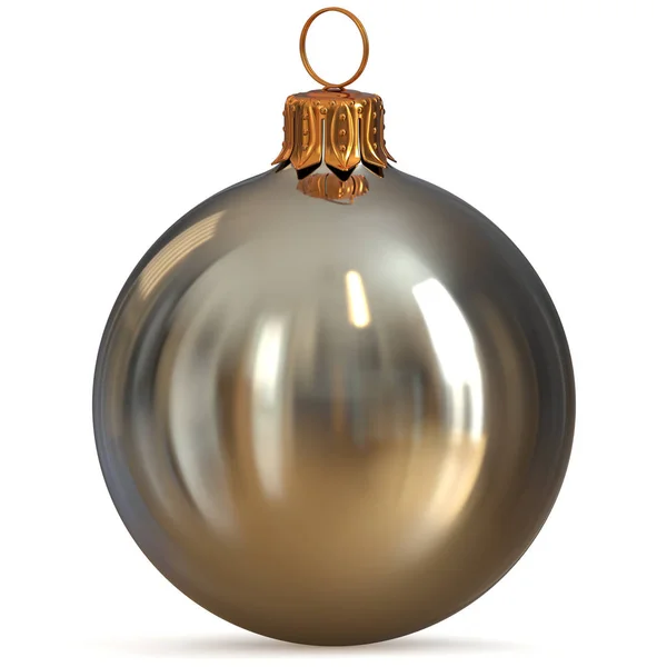 Christmas ball silver vit metallisk dekoration närbild — Stockfoto