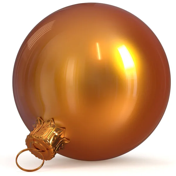 Weihnachtskugeldekoration orange goldene Nahaufnahme glänzend poliert — Stockfoto