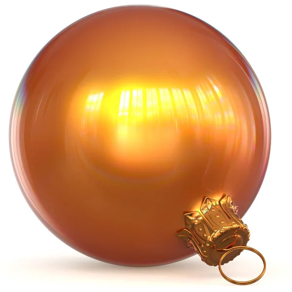 Orange goldene Weihnachtskugel Dekoration Nahaufnahme ausgezeichnet — Stockfoto