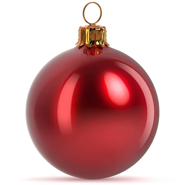 Bola de Navidad decoración rojo Feliz Año Nuevo bauble primer plano —  Fotos de Stock