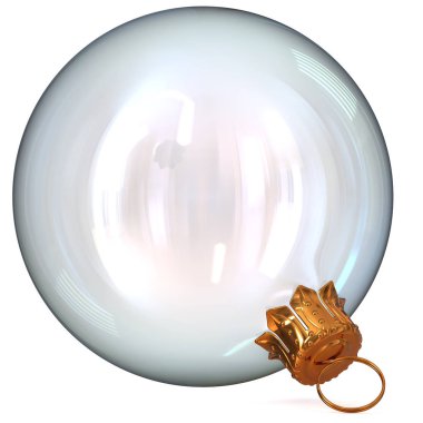 Noel top beyaz temiz cam dekorasyon yarı saydam