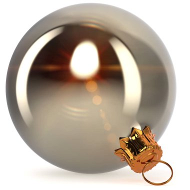 Noel top gümüş beyaz metalik dekorasyon portre