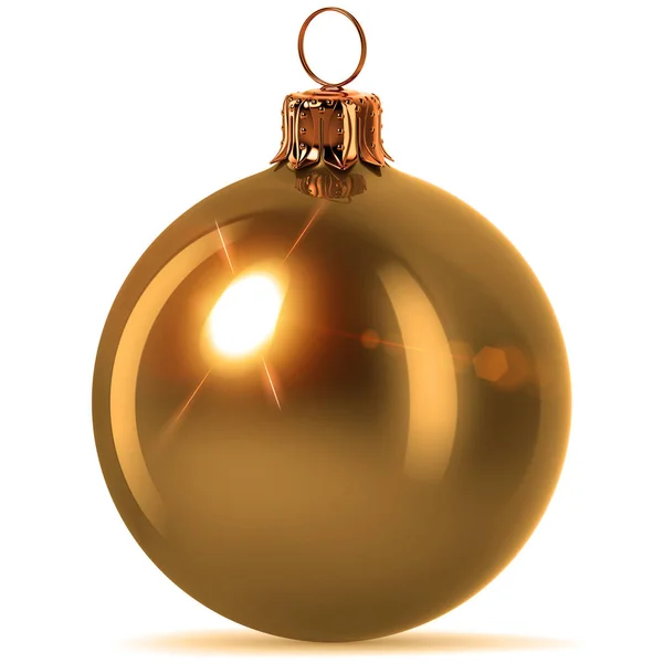 Weihnachtskugel goldene Dekoration Silvesterbaumkugel hell — Stockfoto