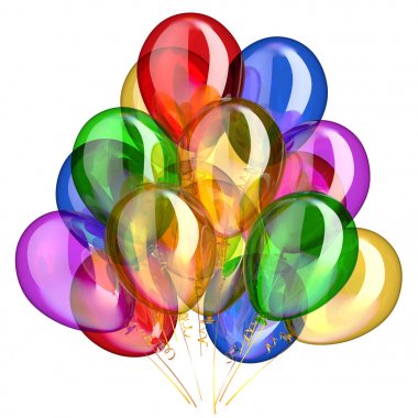 Doğum günü balonları parti dekorasyon çok renkli saydam