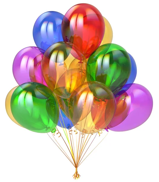 Balonlar parti mutlu yıllar dekorasyon renkli saydam