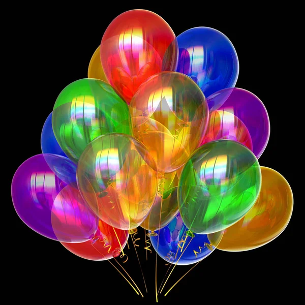 气球党生日装饰多彩多姿半透明 — 图库照片