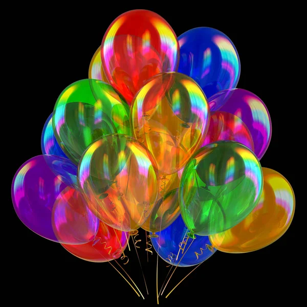 Festa balões aniversário decoração multicolorido translúcido — Fotografia de Stock