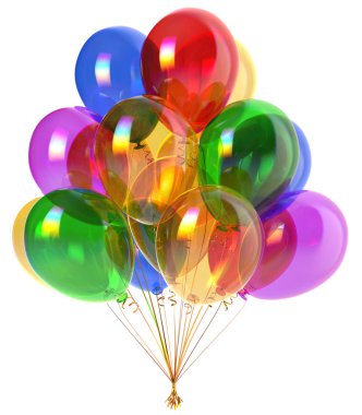 İyi ki doğdun parti dekorasyon şenlikli renkli parlak balonlar