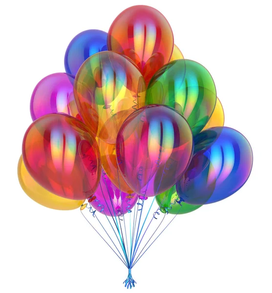 Party Ballon Haufen alles Gute zum Geburtstag Dekoration glänzend — Stockfoto