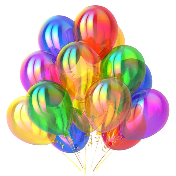 Party balloons birthday decoration multicolored glossy — Stock Photo, Image