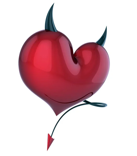 Djävulen hjärtat onda kärlek abstrakt demon lover konceptet röd — Stockfoto