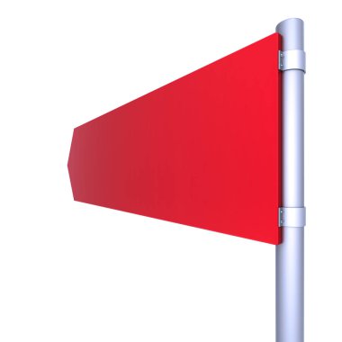 yol tabelasını yönlü boş kırmızı 3D çizimi
