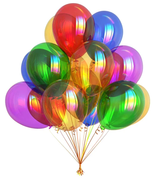 Balloons happy birthday party decoration festive colorful — Stock Photo, Image
