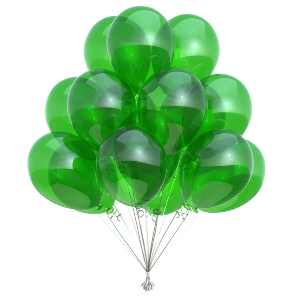 Balon kutlu olsun parti dekorasyon yeşil parlak — Stok fotoğraf