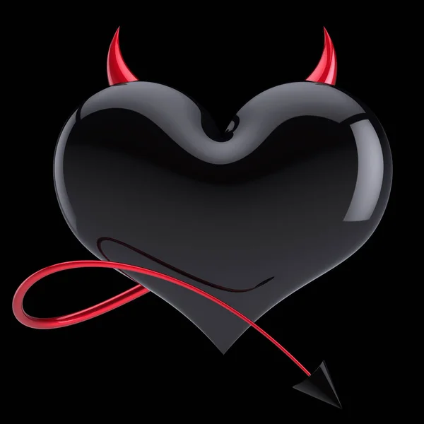 Devil heart shape evil love abstract demon lover concept — Stock Photo, Image