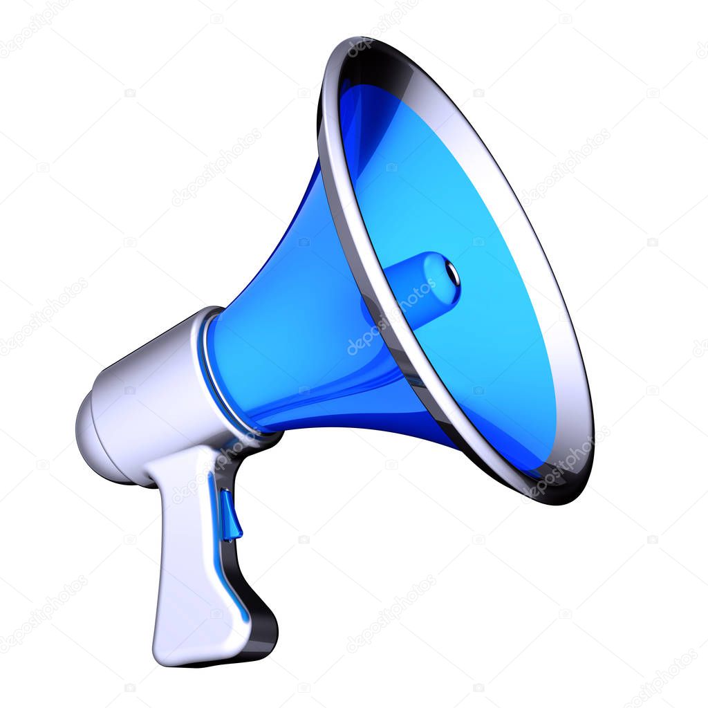 Loudspeaker megaphone news blog communication blue